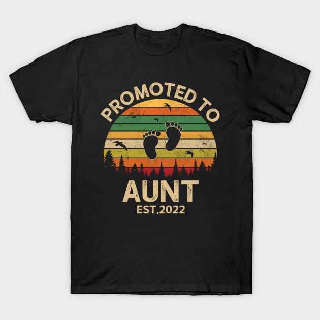 Promoted To Aunt Est 2022 Pregnancy Announcement Vintage T-Shirt by Michelin